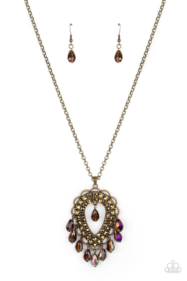 ​​Teasable Teardrops - Brass - Paparazzi Necklace Image