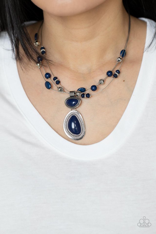 Discovering New Destinations - Blue - Paparazzi Necklace Image