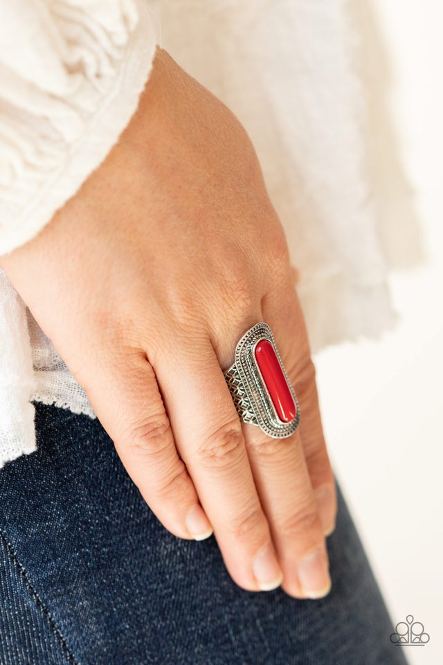 ​Dubai Distraction - Red - Paparazzi Ring Image