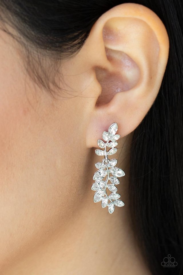​Frond Fairytale - White - Paparazzi Earring Image