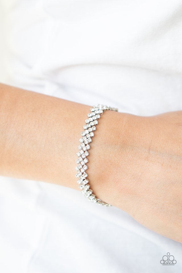 Chicly Candescent - White - Paparazzi Bracelet Image