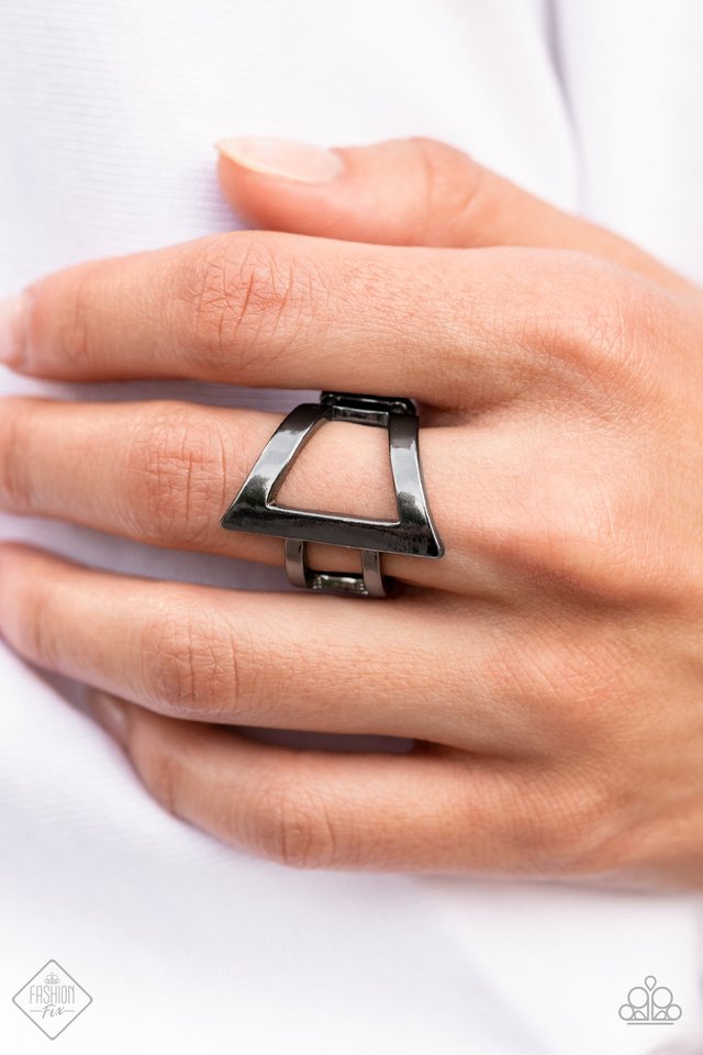 Rebel Edge - Black - Paparazzi Ring Image