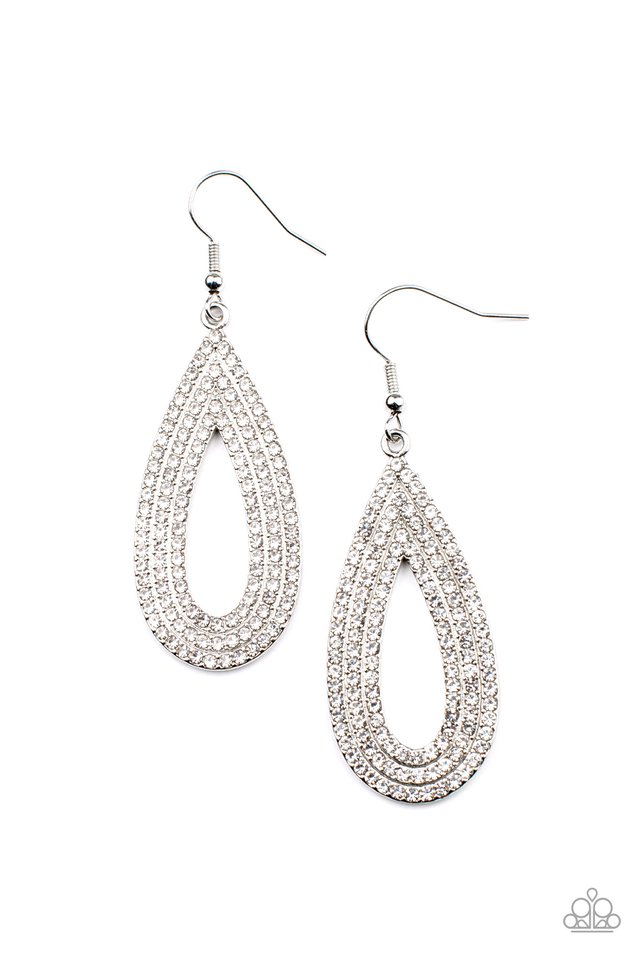 Exquisite Exaggeration - White - Paparazzi Earring Image