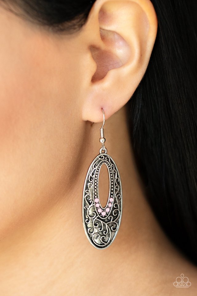 Fairytale Flora - Pink - Paparazzi Earring Image