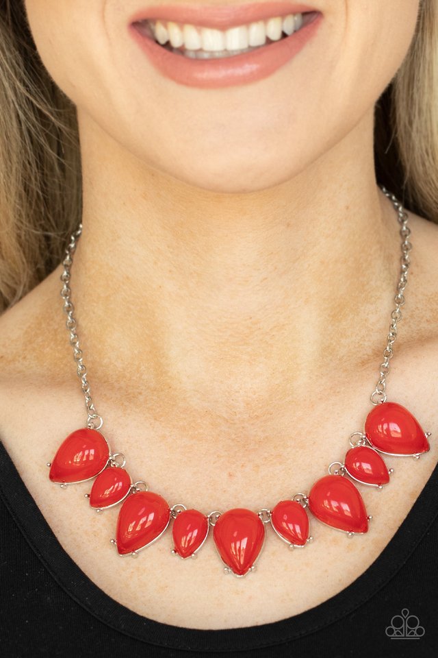 ​Pampered Poolside - Red - Paparazzi Necklace Image