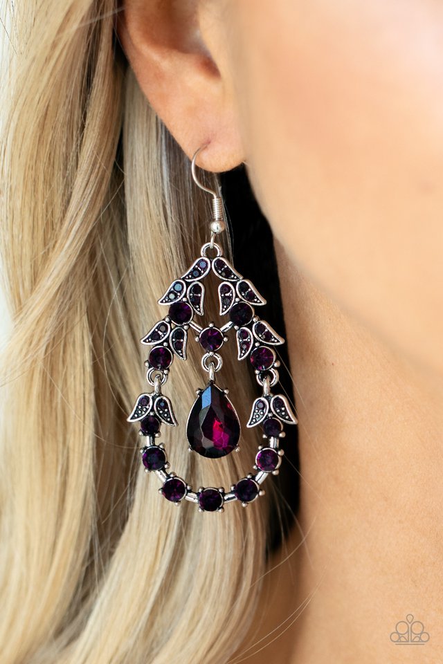 Garden Decorum - Purple - Paparazzi Earring Image