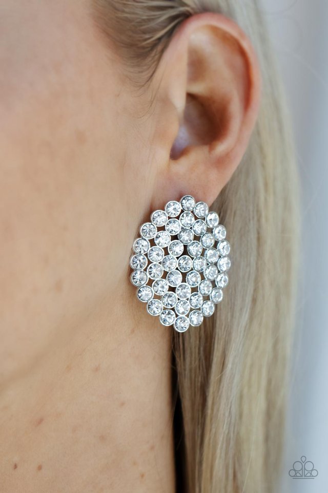 ​Drama School Dropout - White - Paparazzi Earring Image