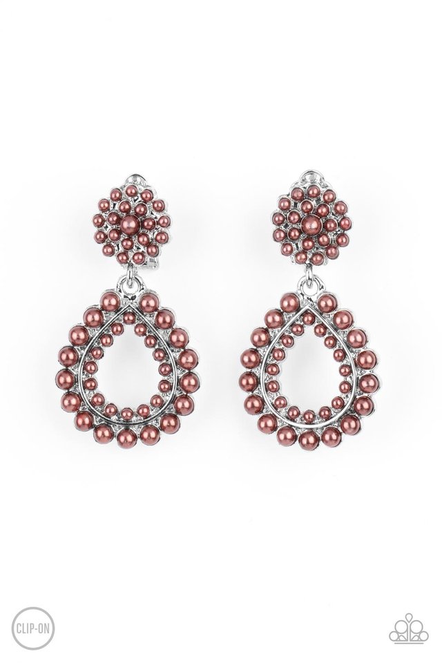 Discerning Droplets - Brown - Paparazzi Earring Image