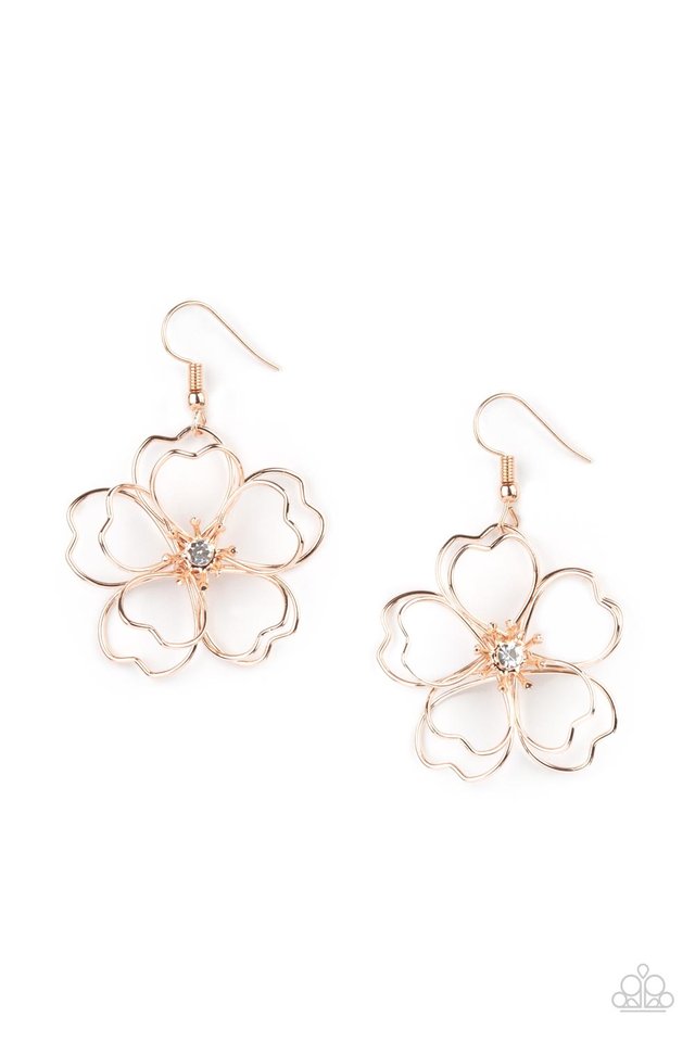 ​Petal Power - Rose Gold - Paparazzi Earring Image
