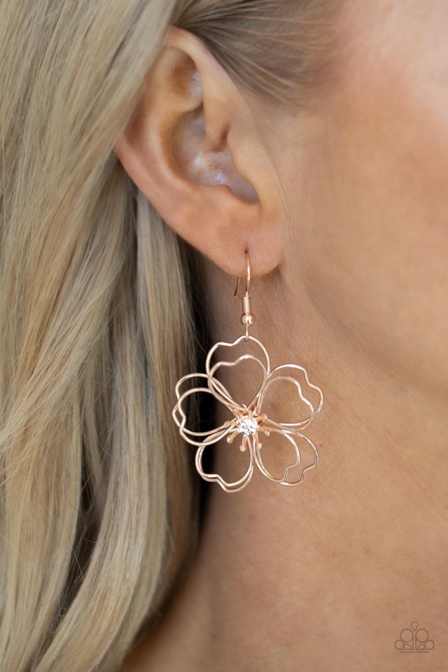 ​Petal Power - Rose Gold - Paparazzi Earring Image