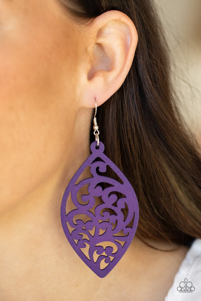 Coral Garden - Purple - Paparazzi Earring Image