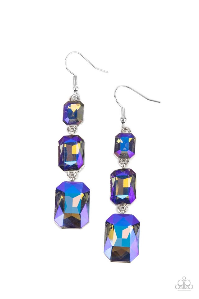 Cosmic Red Carpet - Blue - Paparazzi Earring Image