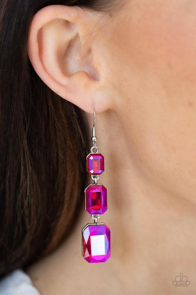 Cosmic Red Carpet - Pink - Paparazzi Earring Image