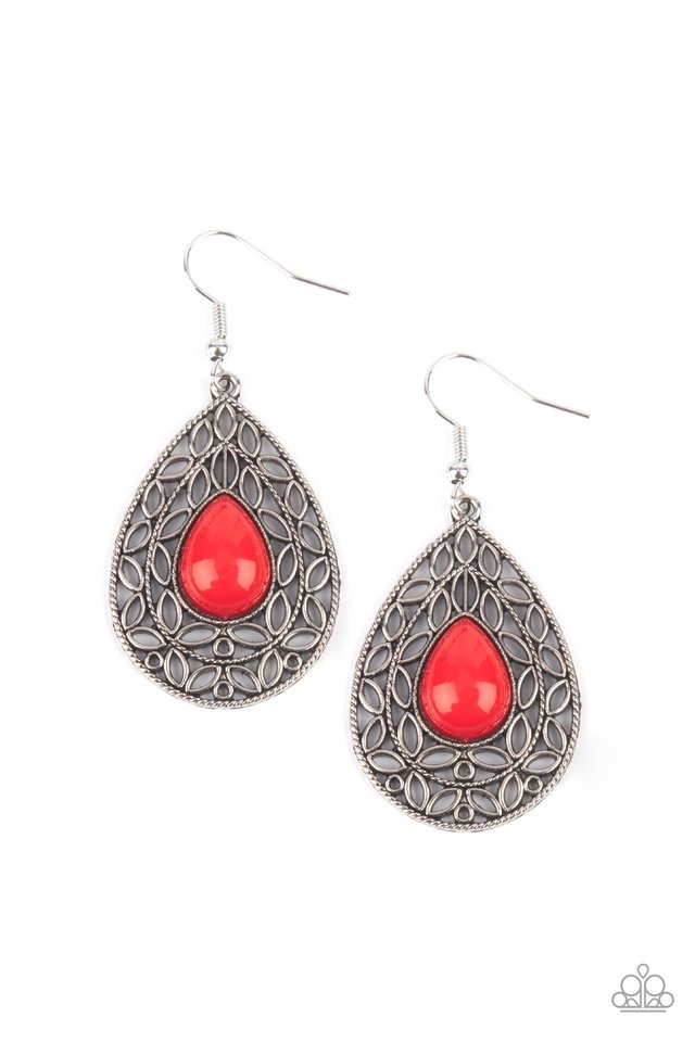 Fanciful Droplets - Red - Paparazzi Earring Image