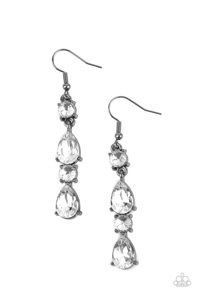 ​Raise Your Glass to Glamorous - Black - Paparazzi Earring Image