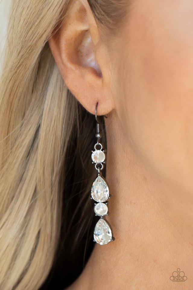 ​Raise Your Glass to Glamorous - Black - Paparazzi Earring Image
