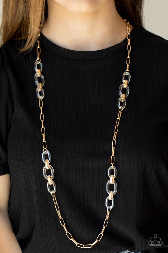 Have I Made Myself Clear? - Gold - Paparazzi Necklace Image