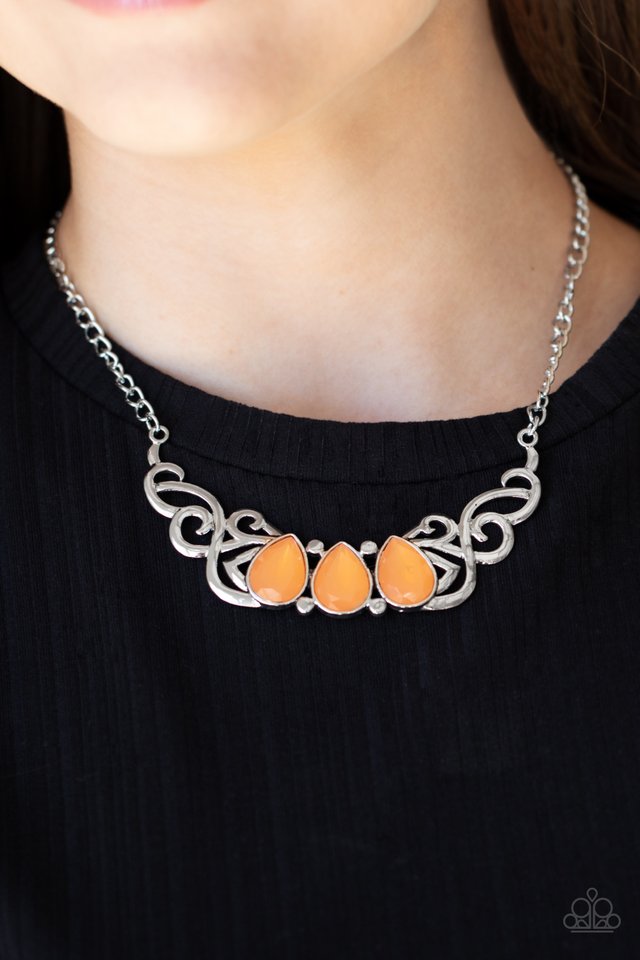 Heavenly Happenstance - Orange - Paparazzi Necklace Image