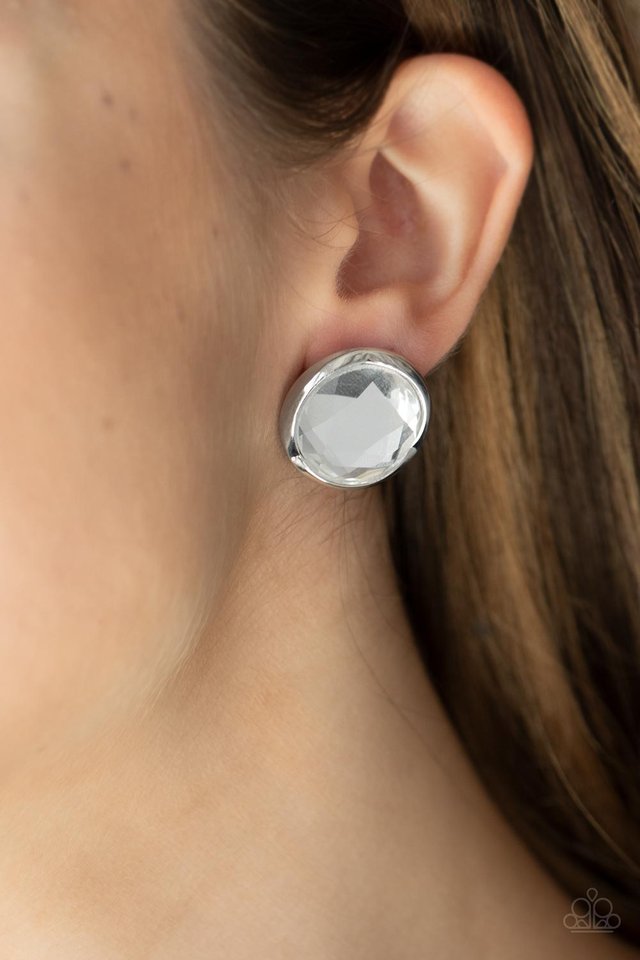 Double-Take Twinkle - White - Paparazzi Earring Image