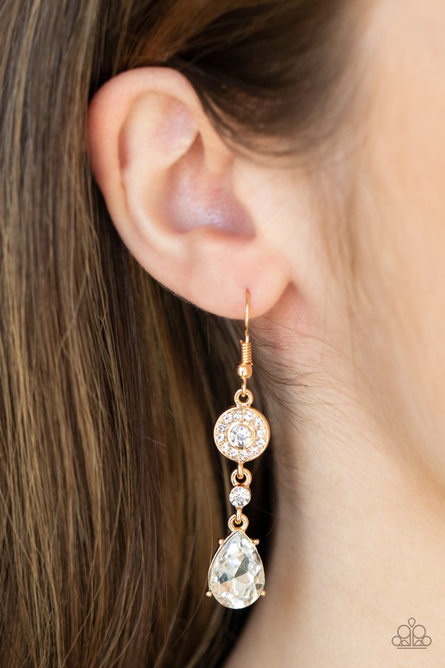 Graceful Glimmer - Gold - Paparazzi Earring Image