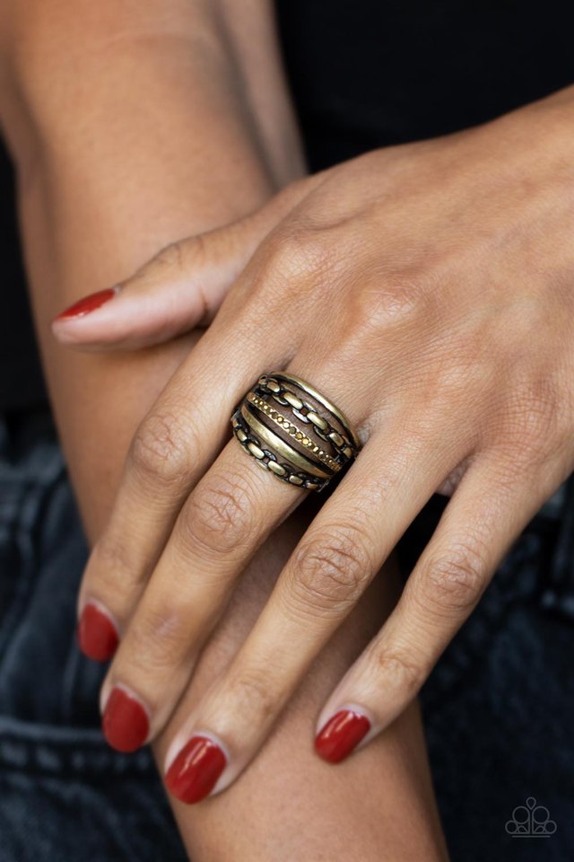 LINK Out Loud - Brass - Paparazzi Ring Image