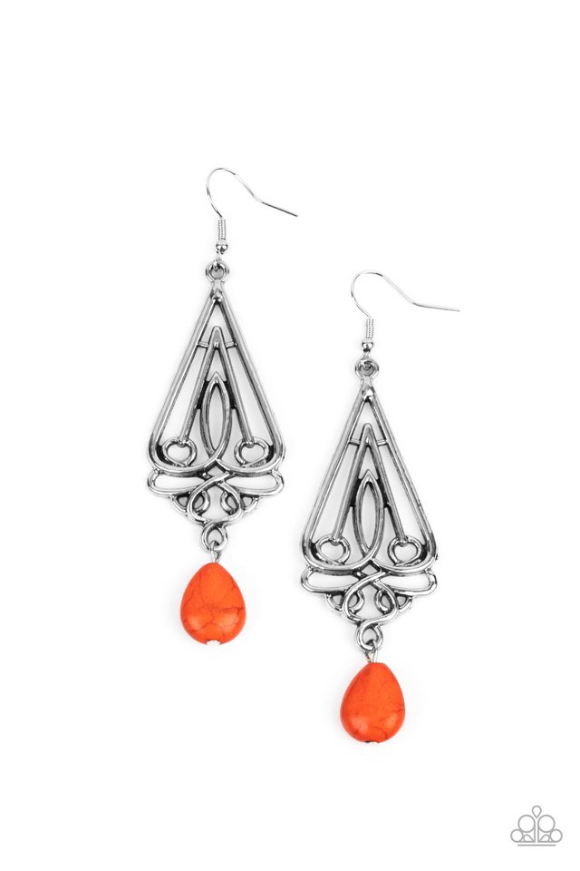 Transcendent Trendsetter - Orange - Paparazzi Earring Image