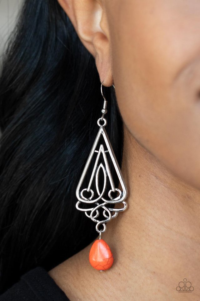 Transcendent Trendsetter - Orange - Paparazzi Earring Image