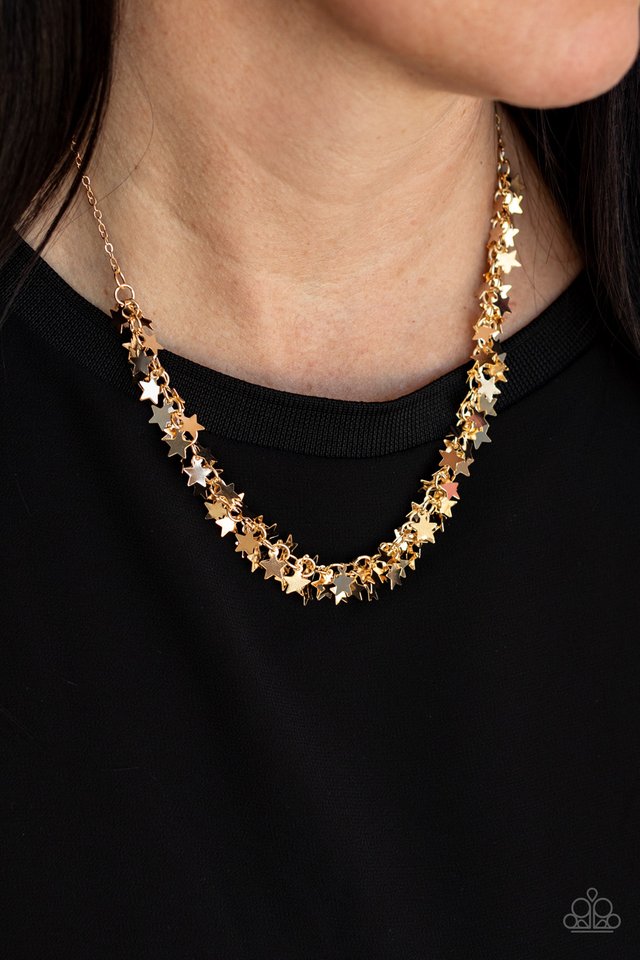 Starry Anthem - Gold - Paparazzi Necklace Image