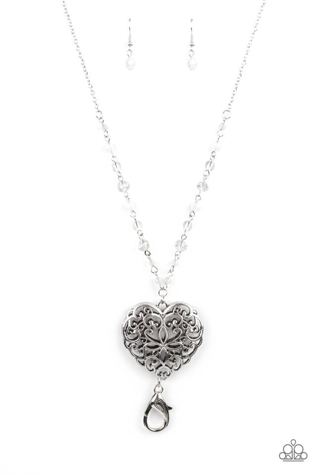 ​Doting Devotion - White - Paparazzi Necklace Image