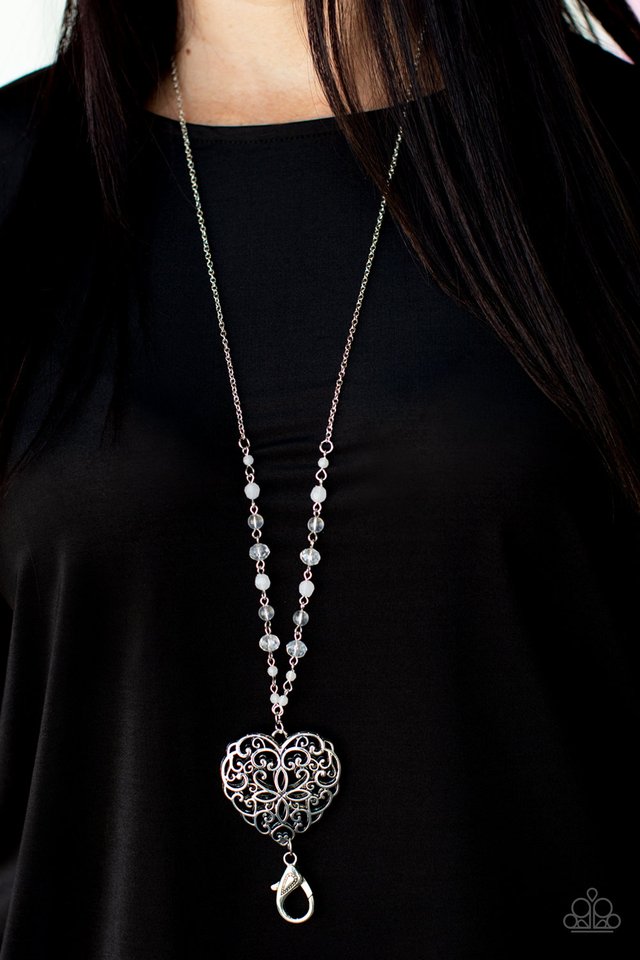 ​Doting Devotion - White - Paparazzi Necklace Image