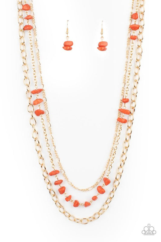 Artisanal Abundance - Orange - Paparazzi Necklace Image