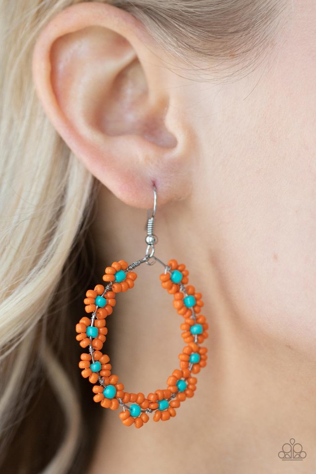 Festively Flower Child - Orange - Paparazzi Earring Image