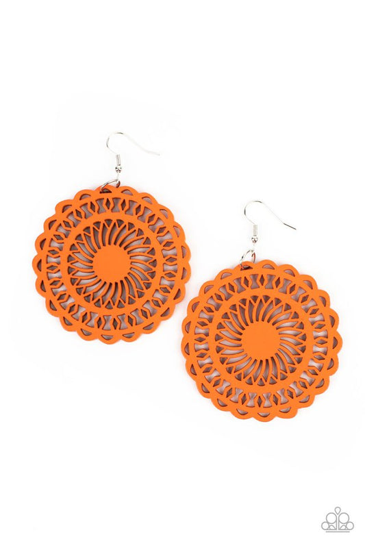 Island Sun - Orange - Paparazzi Earring Image