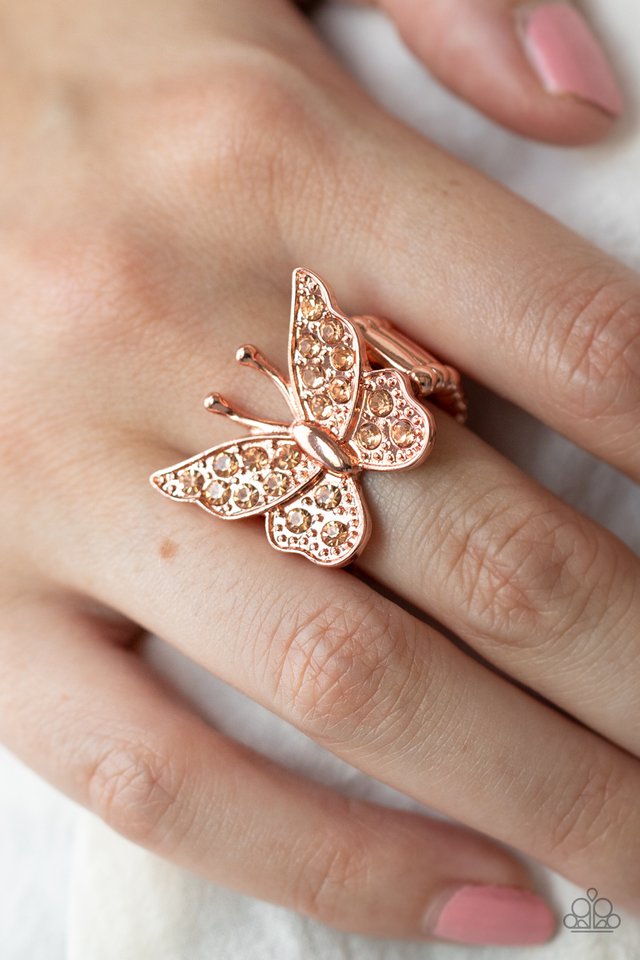 Bona Fide Butterfly - Copper - Paparazzi Ring Image