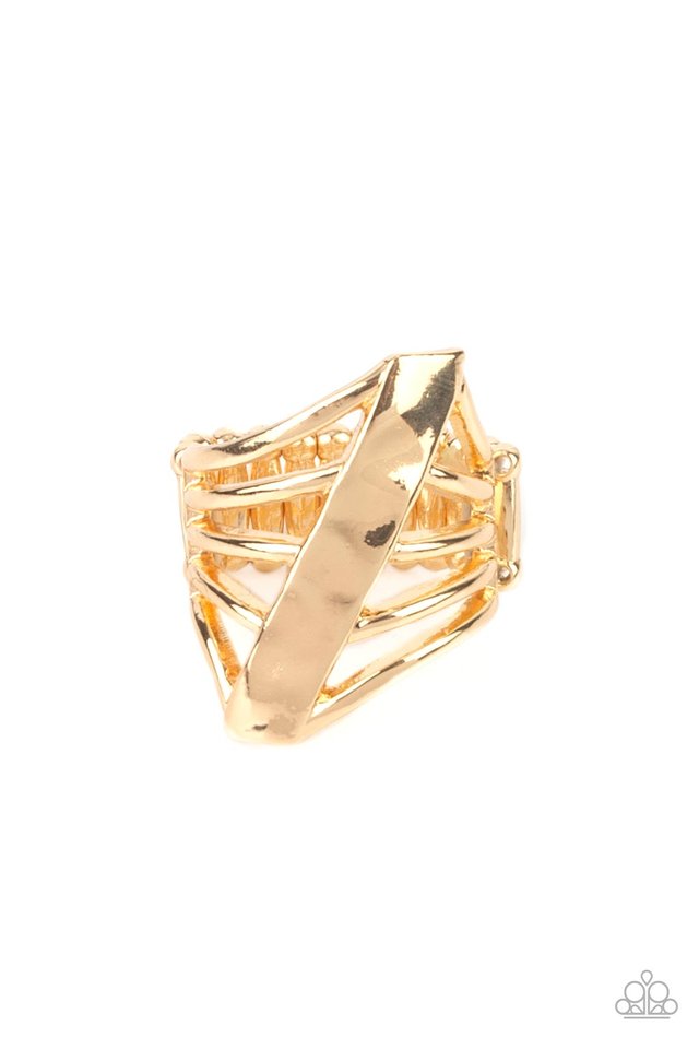 Encrypted Edge - Gold - Paparazzi Ring Image