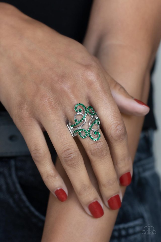 Billowing Beauty - Green - Paparazzi Ring Image