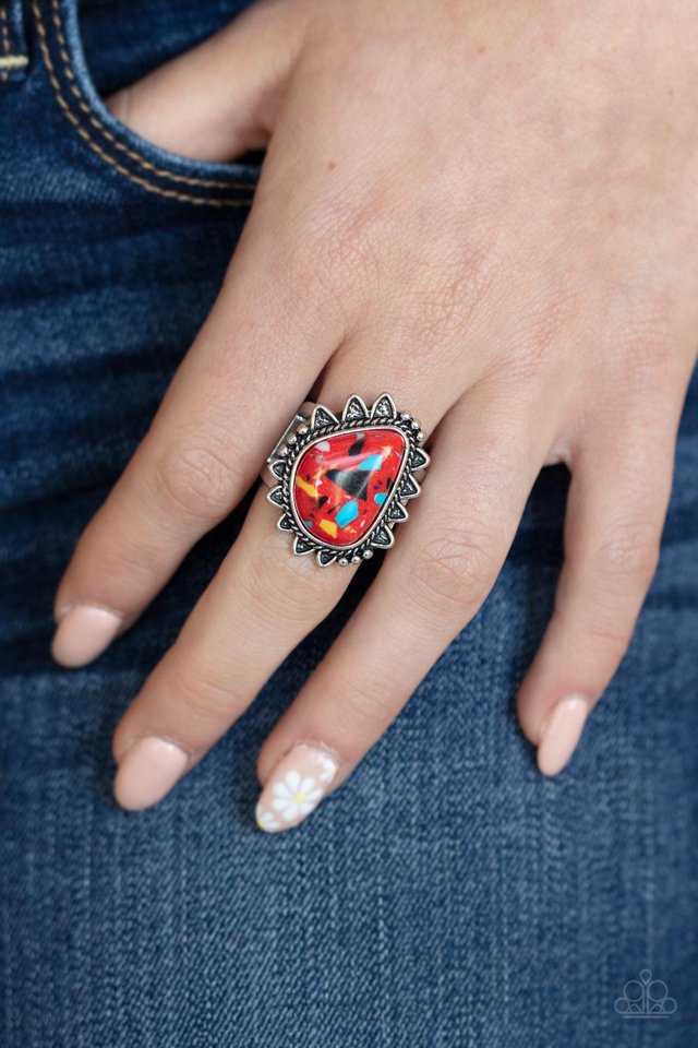 ​Adobe Sunrise - Red - Paparazzi Ring Image