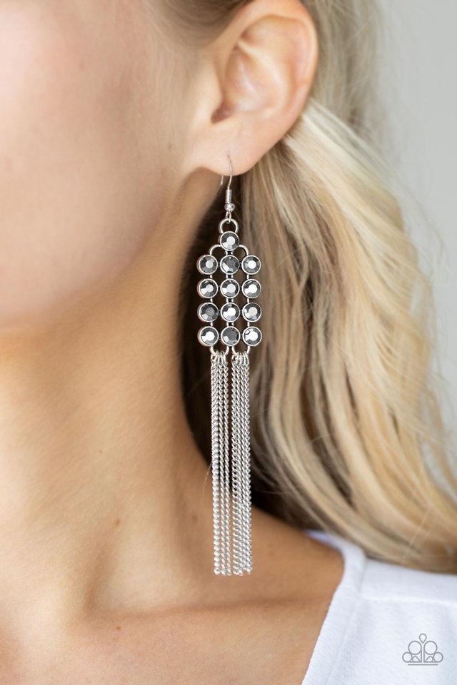 Tasteful Tassel - Silver - Paparazzi Earring Image