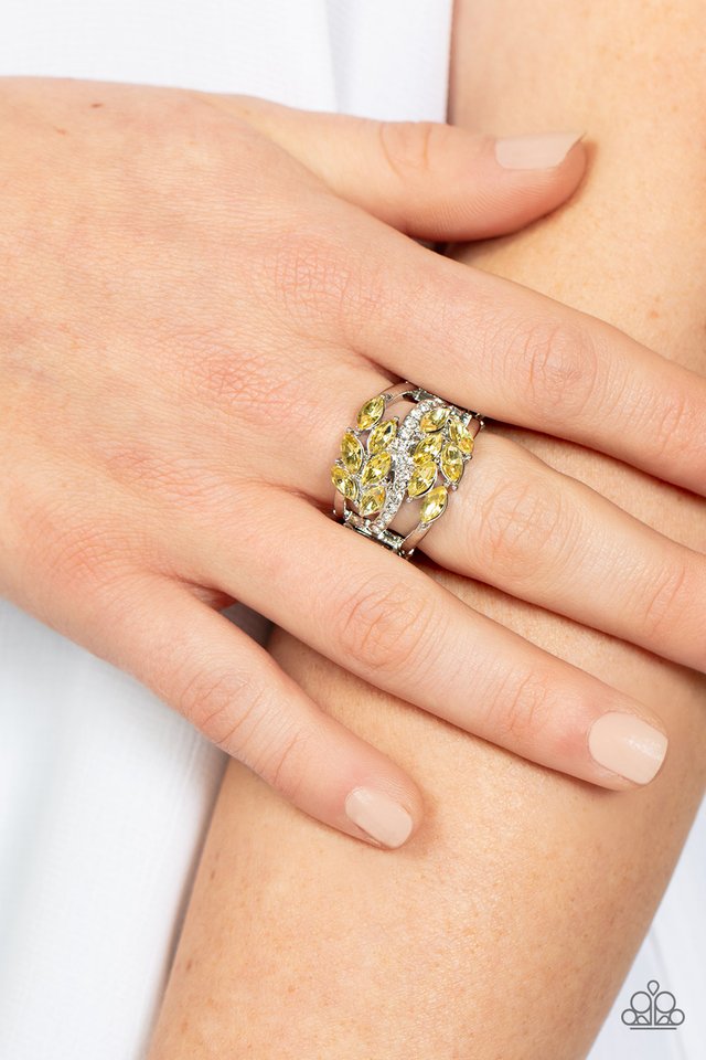 Luminously Leafy - Yellow - Paparazzi Ring Image