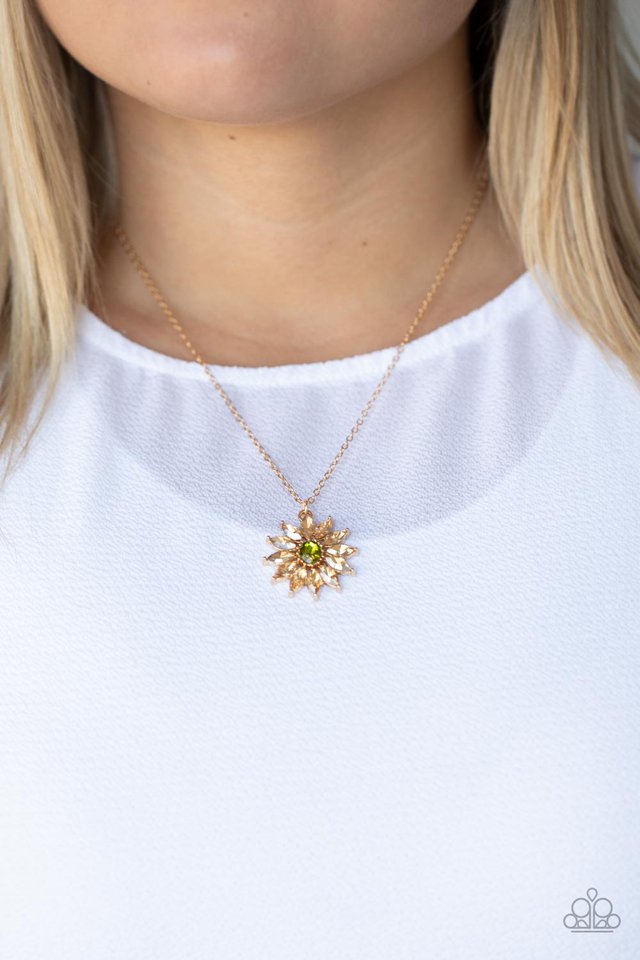 Formal Florals - Gold - Paparazzi Necklace Image