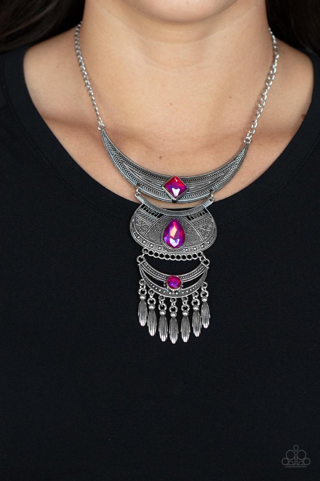 ​Lunar Enchantment - Pink - Paparazzi Necklace Image