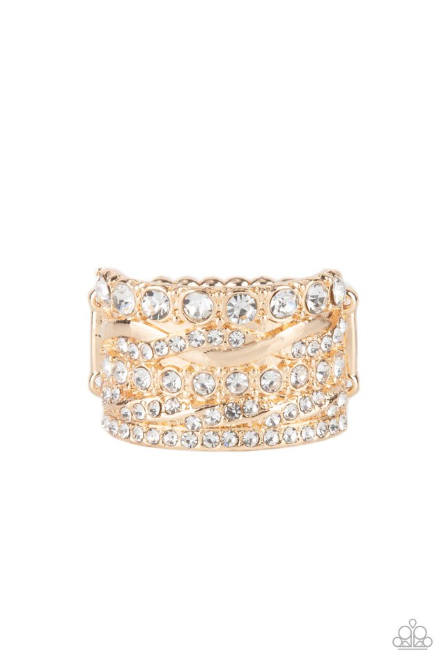 Exclusive Elegance - Gold - Paparazzi Ring Image