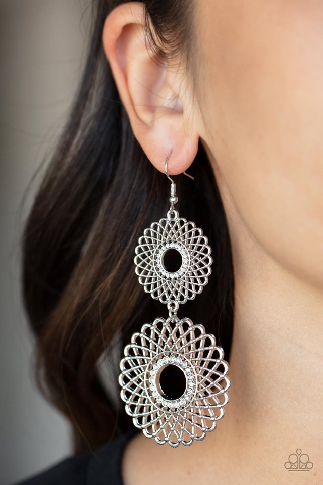 Regal Roulette - White - Paparazzi Earring Image