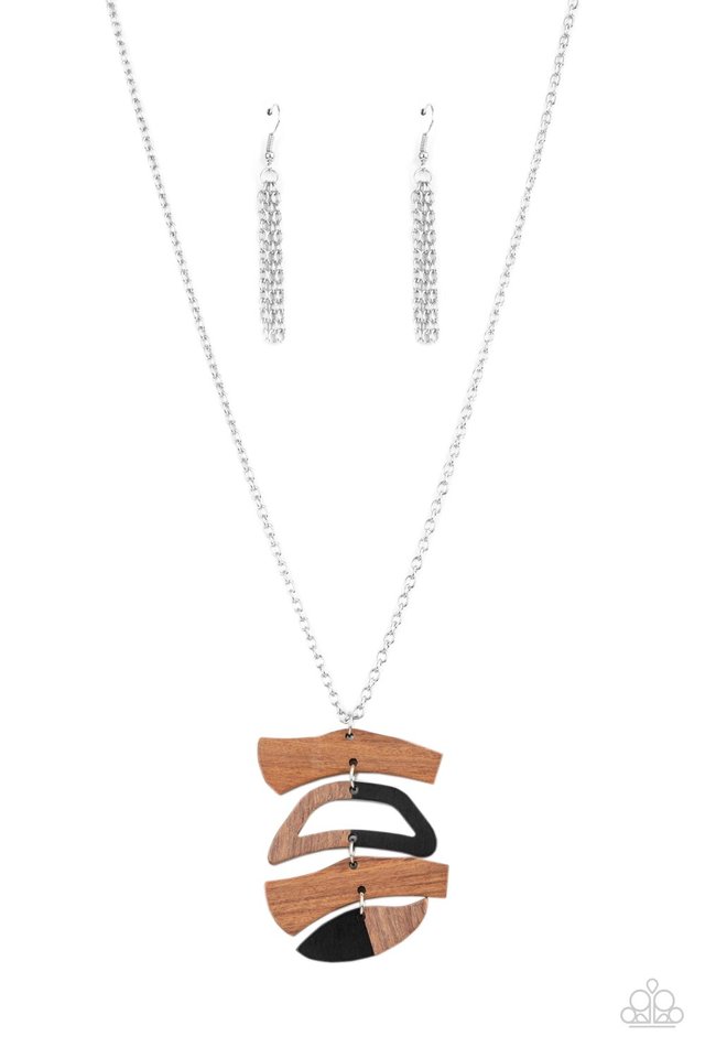 ​A WOODWORK In Progress - Black - Paparazzi Necklace Image