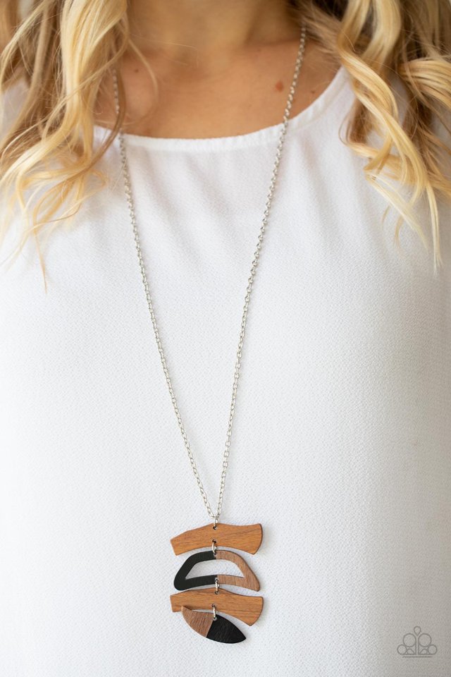 ​A WOODWORK In Progress - Black - Paparazzi Necklace Image