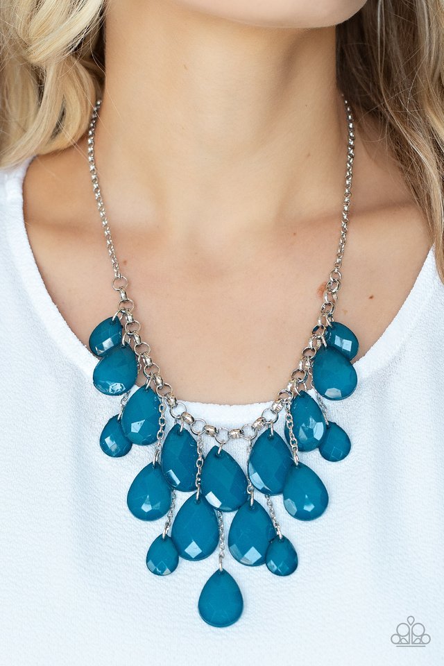 Front Row Flamboyance - Blue - Paparazzi Necklace Image