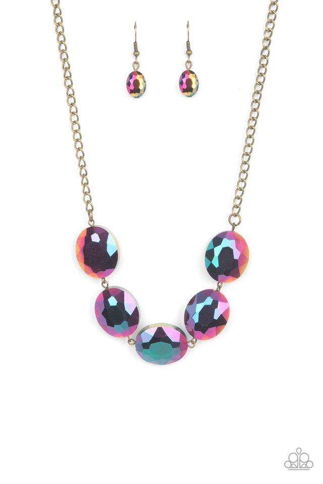​Cosmic Closeup - Brass - Paparazzi Necklace Image