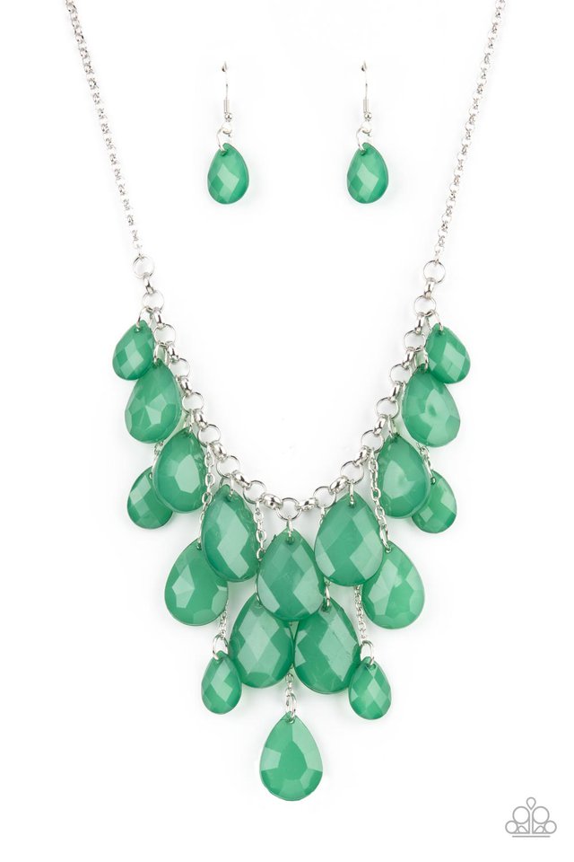 ​Front Row Flamboyance - Green - Paparazzi Necklace Image