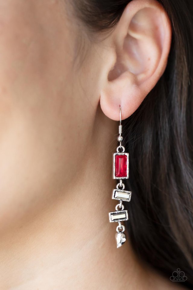 Modern Day Artifact - Red - Paparazzi Earring Image