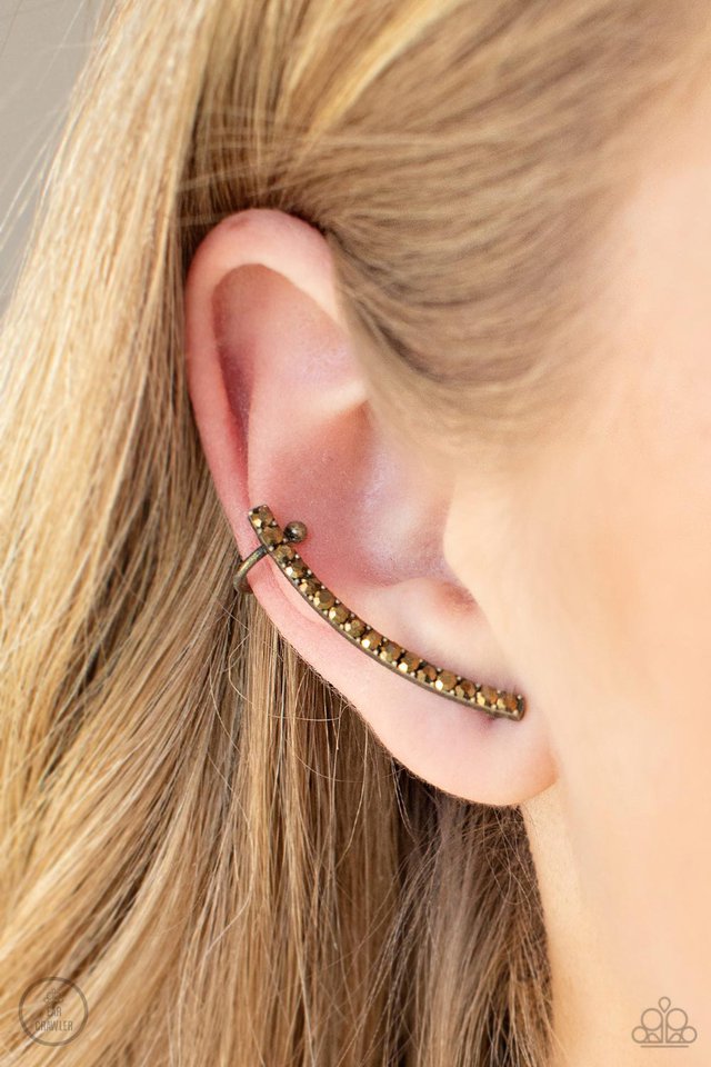 Give Me The SWOOP - Brass Post Earring - Paparazzi Earring Image